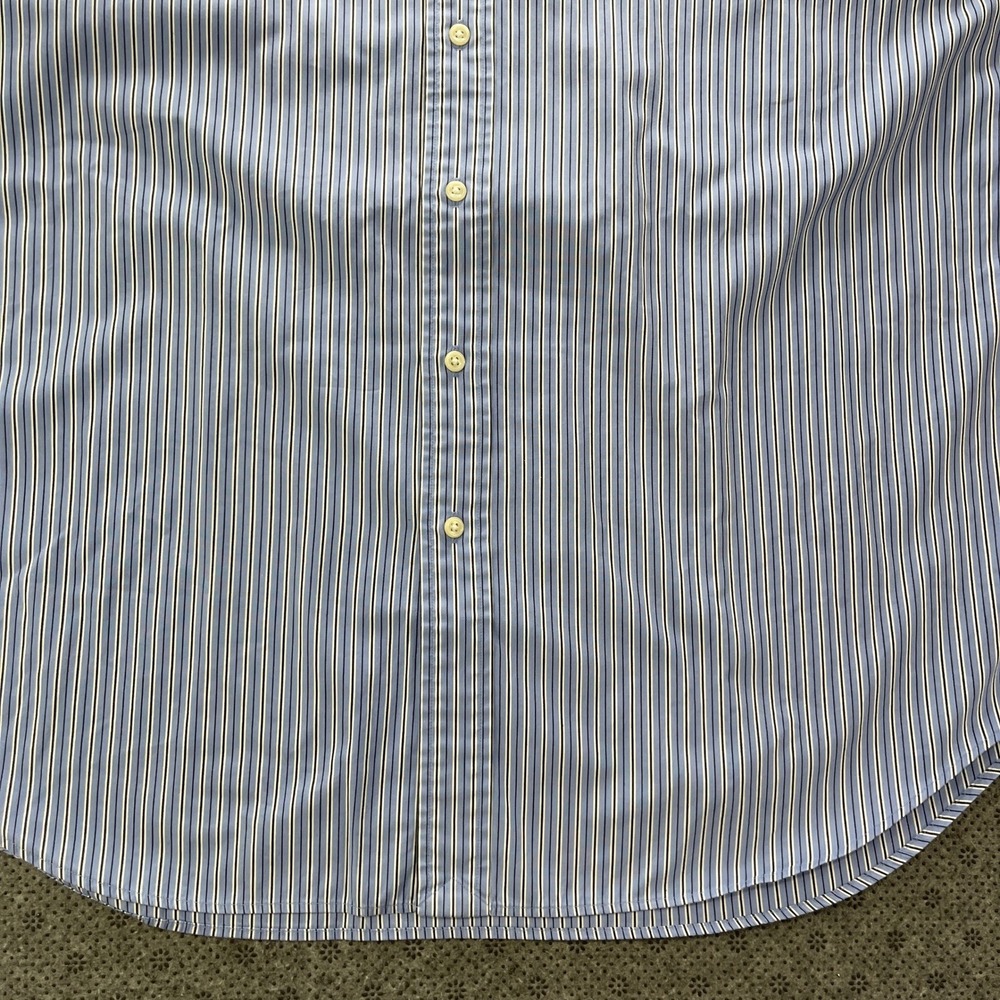 Ralph Lauren Classic Fit Striped Button Down Shirt Mens XL Blue White Cotton - Picture 6 of 12